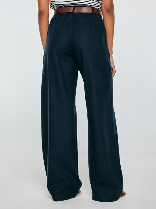 Široké dámske nohavice s prímesou ľanu MALUSI 403